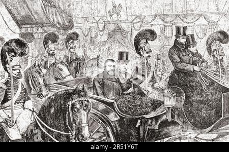 Général Ulysses S. Grant, arrivant à Philadelphie pour le Grand Parade, 1879. Ulysses S. Grant, 1822 – 1885. Militaire américaine, homme politique et président des États-Unis en 18th. De l'Amérique revisité: De la baie de New York au golfe du Mexique, publié en 1886. Banque D'Images