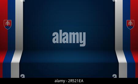 3D contexte avec drapeau de la Slovaquie. Un élément d'impact pour l'utilisation que vous voulez en faire. Illustration de Vecteur