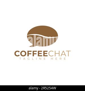 eps10 modèle de conception de logo de chat de café vectoriel isolé sur fond blanc Illustration de Vecteur