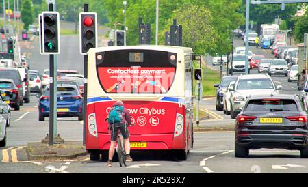 Glasgow, Écosse, Royaume-Uni 31st Mai, 2023.LEZ entre en vigueur demain voit une campagne publicitaire à l'échelle de la ville . Crédit Gerard Ferry/Alay Live News Banque D'Images