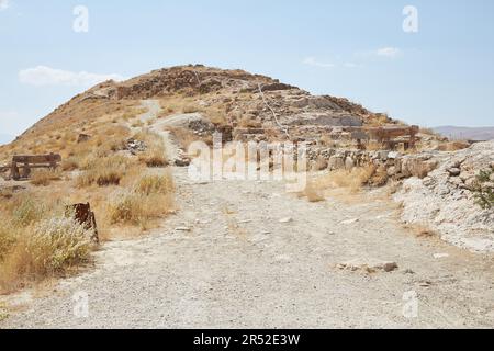 L'ancienne fotress d'Urartian de Cavustepe, à l'extérieur de Van dans l'est de la Turquie Banque D'Images