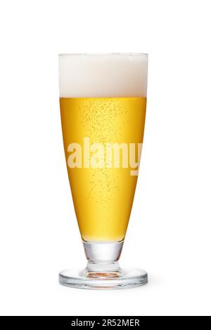 Verre à bière sur fond blanc Banque D'Images