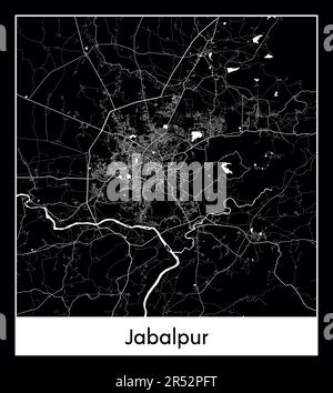 Carte minimale de la ville de Jabalpur (Asie de l'Inde)carte minimale de la ville de Jabalpur (Asie de l'Inde) Illustration de Vecteur