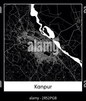 Carte minimale de Kanpur (Asie de l'Inde)carte minimale de Kanpur (Asie de l'Inde) Illustration de Vecteur