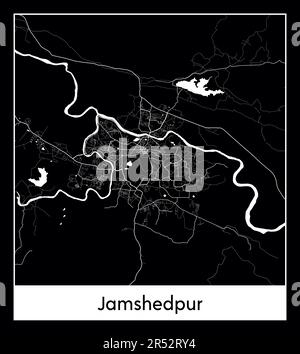 Carte minimale de Jamshedpur (India AMinimal City map of Jamshedpur (India Asia)sia) Illustration de Vecteur