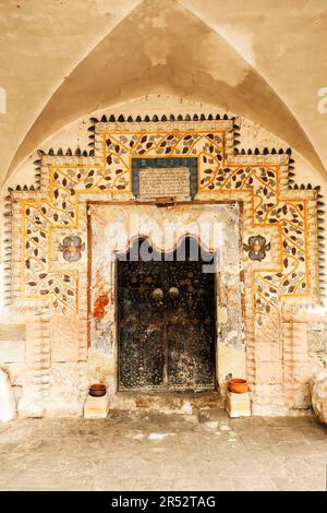 Entrée de l'église Saint Constantine et Helen, Mustafapasa, Cappadoce, province de Nevsehir, Anatolie centrale, Turquie Banque D'Images