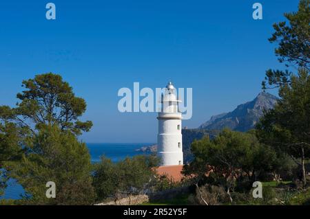 Phare, Cap gros, Port de Soller, Majorque, Iles Baléares, Espagne Banque D'Images