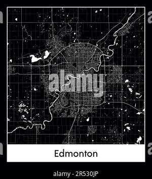 Carte minimale de la ville d'Edmonton (Canada Amérique du Nord) Illustration de Vecteur