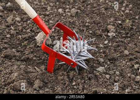 Cultivateur outil manuel efficace pour le travail du sol. Banque D'Images