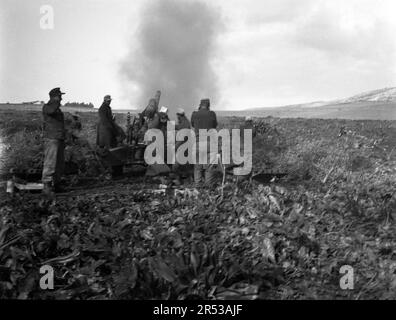 Schwere Feldhaubitze SFH 18 15 cm Wehrmacht Heer 3. Reich - Howitzer Heavy Field modèle 18 15cm / 150mm Armée allemande / Allemagne nazie Banque D'Images