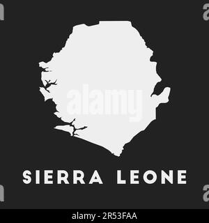 Icône Sierra Leone. Carte de pays sur fond sombre. Carte élégante de la Sierra Leone avec nom de pays. Illustration vectorielle. Illustration de Vecteur