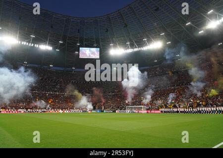 Budapest, Hongrie. 31st mai 2023. Supporters de AS Roma avant le match final de l'UEFA Europa League entre le FC Séville et AS Roma à l'arène de Puskas, Budapest, Hongrie, le 31 mai 2023. Credit: Giuseppe Maffia/Alay Live News Banque D'Images