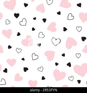 Motif sans couture avec coeurs mignons. Illustration vectorielle. Il peut être utilisé pour les papiers peints, l'emballage, les cartes, les motifs pour les vêtements et autres. Illustration de Vecteur
