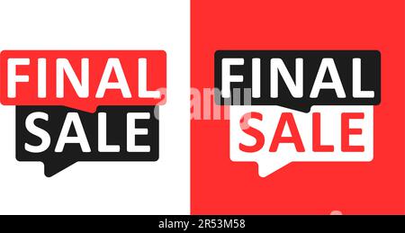 Finale Salee. Jeu d'étiquettes de vente. Illustration vectorielle. Isolé sur fond blanc Illustration de Vecteur