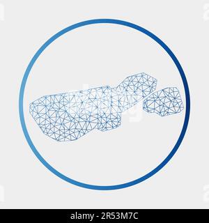 Icône de l'île Madre de Dios. Carte réseau de l'île. Rond signe Madre de Dios avec anneau dégradé. Technologie, Internet, réseau, télécommunications co Illustration de Vecteur