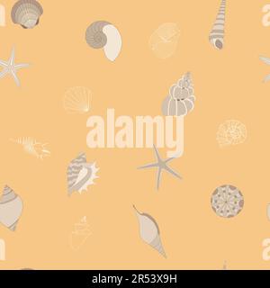 Motif estival sans coutures - coquillages sur sable Illustration de Vecteur