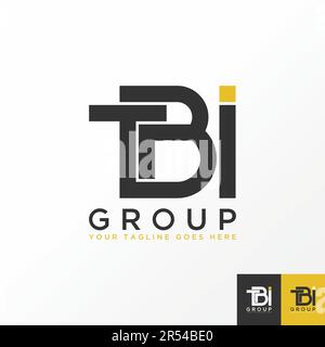 Logo design Graphic concept créatif abstrait premium libre vecteur lettre stock TBI sans serif police connectée. Associé premier monogramme de technologie industrielle Illustration de Vecteur