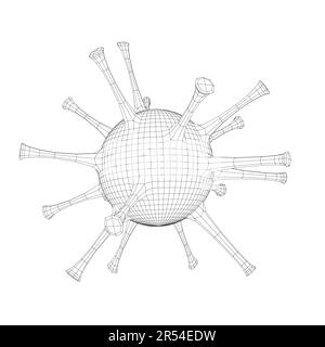 Bactéries coronavirus Cell Icon, 2019-nCoV, Covid-2019, bactéries coronavirus. Pas d'infection et Arrêter les concepts du coronavirus. Coronavirus dangereux Cell Wu Illustration de Vecteur