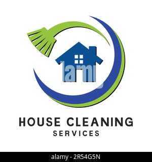 House Cleaning Service logo Design aspirateur Logotype Brush Illustration de Vecteur