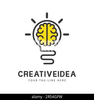 Creative Idea logo Design bulbe logotype icône crayon Illustration de Vecteur