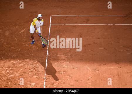 Paris, France. 31st mai 2023. Lucas Pouille lors de l'Open de France, tournoi de tennis Grand Chelem sur 31 mai 2023 au stade Roland Garros à Paris, France. Crédit : Victor Joly/Alamy Live News Banque D'Images