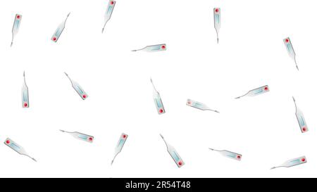 Modèle sans fin d'objets médicaux scientifiques médicaux de thermomètres numériques modernes pour mesurer la température sur un fond blanc. Vecteur Illustration de Vecteur