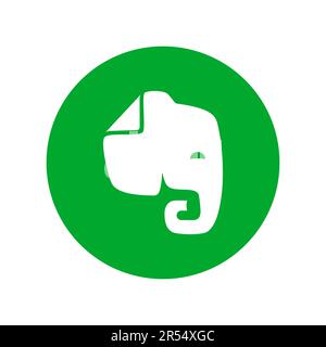 Vinnytsia, Ukraine - 7 mai 2023. Logo d'icône Evernote. Evernote est une application conçue pour la prise de notes, l'organisation, la gestion des tâches et l'archivage. Vecteur Illustration de Vecteur