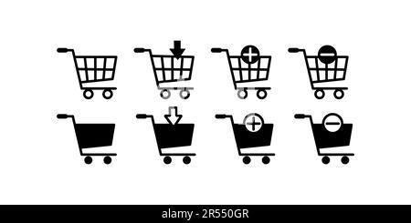 Panier Shopping icône ou logo signe isolé symbole illustration vectorielle - Collection d'icônes vectorielles de qualité supérieure de style noir Illustration de Vecteur