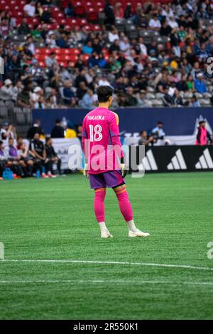 Vancouver, Canada. 31st mai 2023. Vancouver, Colombie-Britannique, Canada, 31 mai 2023 : Yohei Takaoka (18 Vancouver Whitecaps FC) lors du match de football de la ligue majeure entre Vancouver Whitecaps FC et Houston Dynamo FC au stade BC place à Vancouver, Colombie-Britannique, Canada (USAGE ÉDITORIAL SEULEMENT). (Amy elle/SPP) crédit: SPP Sport presse photo. /Alamy Live News Banque D'Images