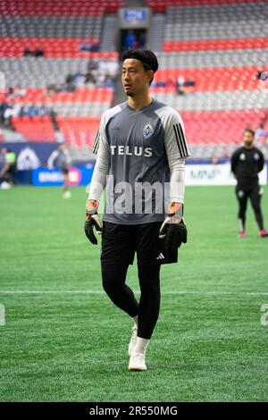 Vancouver, Canada. 31st mai 2023. Vancouver, Colombie-Britannique, Canada, 31 mai 2023 : Yohei Takaoka (18 Vancouver Whitecaps FC) avant le match de soccer de la ligue majeure entre Vancouver Whitecaps FC et Houston Dynamo FC au stade BC place à Vancouver, Colombie-Britannique, Canada (USAGE ÉDITORIAL SEULEMENT). (Amy elle/SPP) crédit: SPP Sport presse photo. /Alamy Live News Banque D'Images