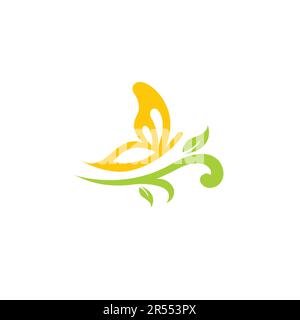 Logo abstrait papillon biologique. Motif papillon Illustration de Vecteur
