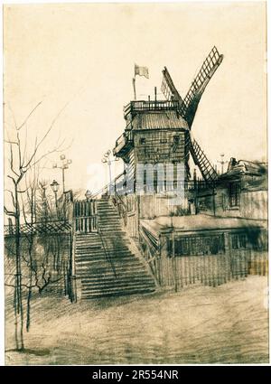 Vincent van Gogh, le Moulin de la Galette, dessin 1886 Banque D'Images