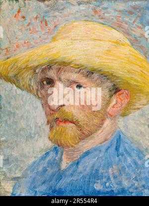 Vincent van Gogh (1853-1890), Autoportrait avec chapeau de paille, peinture, 1887 Banque D'Images