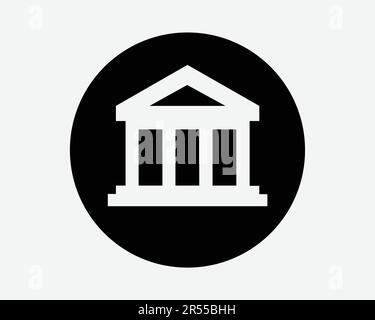 Icône de bâtiment de banque. Business Finance Banque investissement Gouvernement Courthouse Musée signe symbole Noir Graphisme Illustration graphique Clipart EPS Vector Illustration de Vecteur