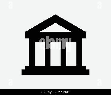 Icône de banque. Finance Construction investissement Banque Tribunal de justice du gouvernement Musée signe symbole Noir Illustration graphique Illustration Clipart EPS Vector Illustration de Vecteur