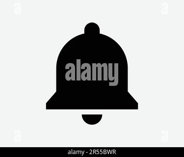 Icône cloche. Alerte de sonnerie d'alarme Rappel sonnette Jingle Ding Dong signe classique symbole Noir Illustration graphique Illustration Clipart EPS Vector Illustration de Vecteur