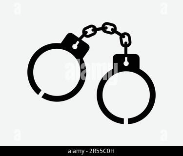 Menottes icône Brassard Slavery crime justice pénale prison prison détention servitude esclave signe symbole Photographie noir Illustration graphique Clipart EPS Vector Illustration de Vecteur