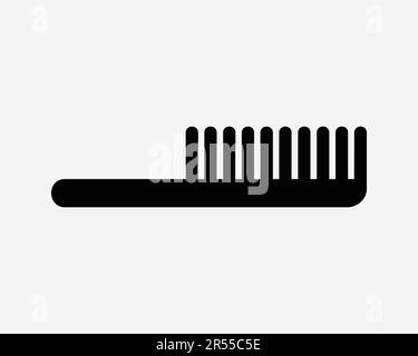 Icône peigne. Coiffure mode salon Beauté coiffure coiffure brosse à cheveux outil symbole Noir Graphisme Illustration graphique Clipart EPS Vector Illustration de Vecteur