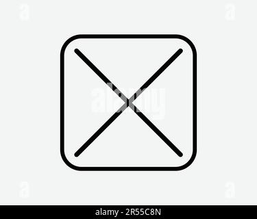 Icône de ligne de case à cocher croisée. X réponse vérifier le choix marque mauvaise vote négatif vote marque signe symbole Noir Illustration graphique Illustration Clipart EPS Vector Illustration de Vecteur