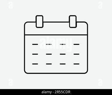 Icône ligne calendrier. Planifier un rappel de rendez-vous Calendrier des lignes de données Date mois signe symbole Noir Illustration graphique Illustration Clipart EPS Vector Illustration de Vecteur