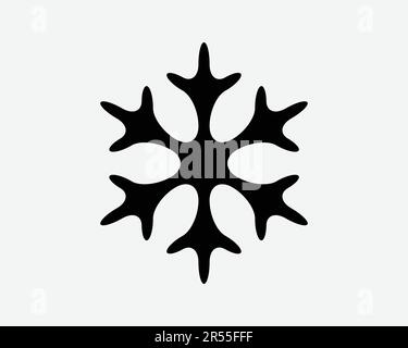 Icône flocon de neige. Neige de Noël glace d'hiver forme de flocon de glace de saison de vacances Freeze signe symbole Noir Graphisme Illustration graphique Clipart EPS Vector Illustration de Vecteur