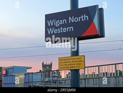 West Coast main Line - WGN - Wigan Gare du Nord-Ouest, Wallgate, Wigan, Lancashire, Angleterre, ROYAUME-UNI, WN1 1BJ Banque D'Images