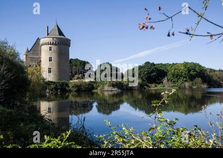 Sarzeau (Bretagne, Nord-Ouest de la France) : le Château de Suscinio, un château enregistré en tant que site historique national (monument historique français) Banque D'Images