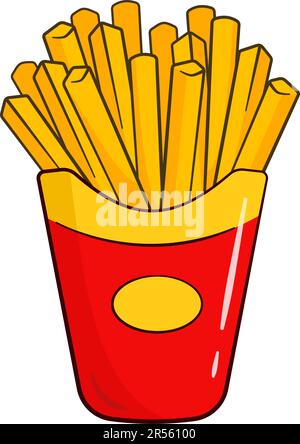 Frites. Dessin animé. Illustration vectorielle Illustration de Vecteur