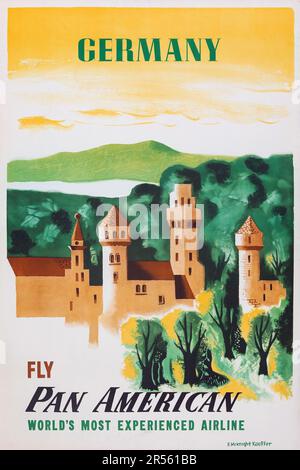 Allemagne (Pan American, 1950s) affiche de voyage Banque D'Images