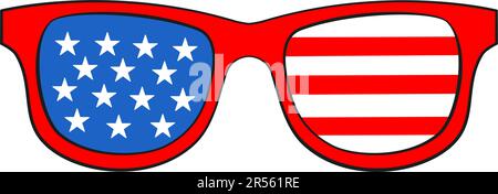 4th juillet. Lunettes aux couleurs du drapeau américain. Illustration vectorielle Illustration de Vecteur