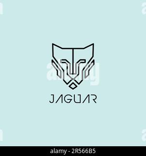 Logo Jaguar Line. Logo Tiger Head Illustration de Vecteur