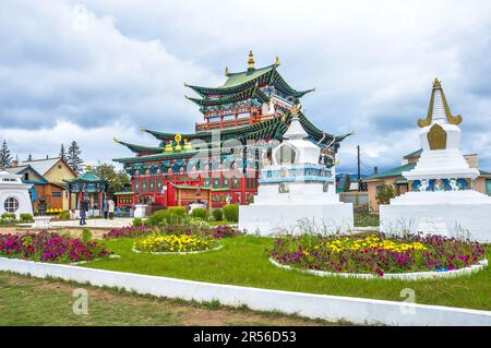 Etigel Khambin Temple de l'Ivolginsky Datsan (monastère bouddhiste), Buryatia, Russie Banque D'Images