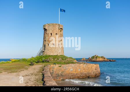 18th Century le Hocq Tower, St Clément Parish, Jersey, îles Anglo-Normandes Banque D'Images