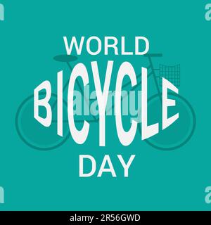 Illustration vectorielle d'un arrière-plan pour la Journée mondiale du vélo. Banque D'Images